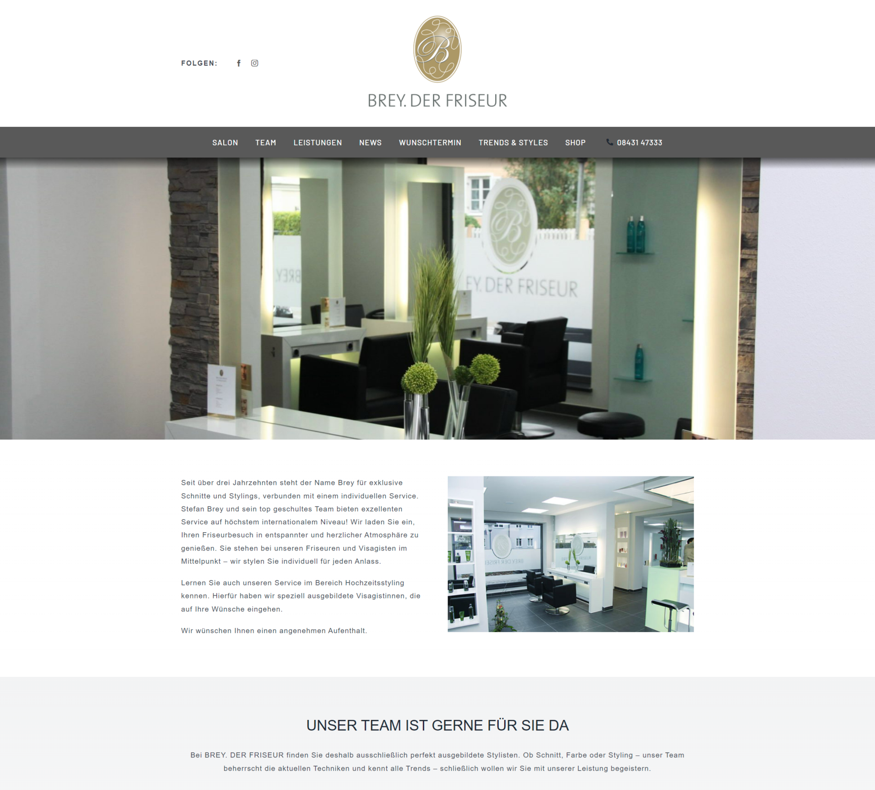 Website BREY. Der Friseur