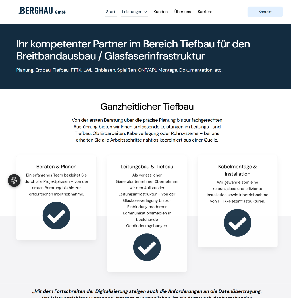 Website BERGHAU GmbH